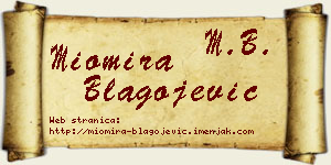 Miomira Blagojević vizit kartica